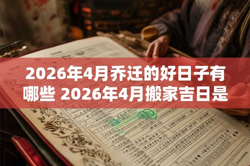 2026年4月乔迁的好日子有哪些 2026年4月搬家吉日是哪天 2026年4月乔迁的好日子有哪些 2026年4月搬家吉日是哪天