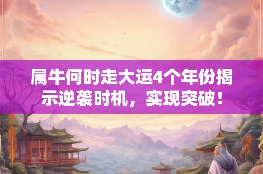 属牛何时走大运4个年份揭示逆袭时机,实现突破! 属牛何时走大运4个年份揭示逆袭时机,实现突破!