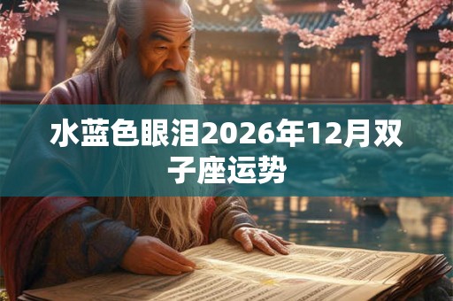 水蓝色眼泪2026年12月双子座运势