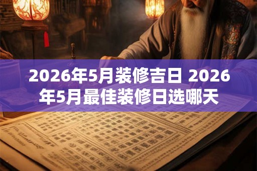 2026年5月装修吉日 2026年5月最佳装修日选哪天 2026年5月装修吉日 2026年5月最佳装修日选哪天