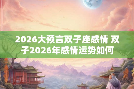 2026大预言双子座感情 双子2026年感情运势如何