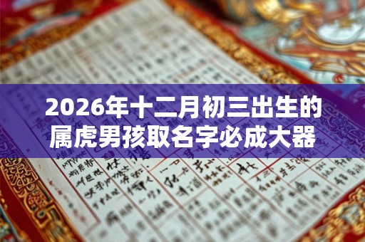 2026年十二月初三出生的属虎男孩取名字必成大器