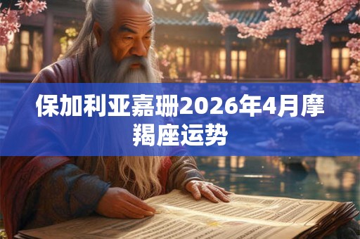 保加利亚嘉珊2026年4月摩羯座运势