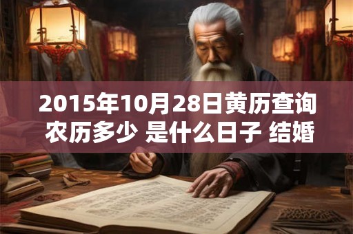 2015年10月28日黄历查询 农历多少 是什么日子 结婚吉时