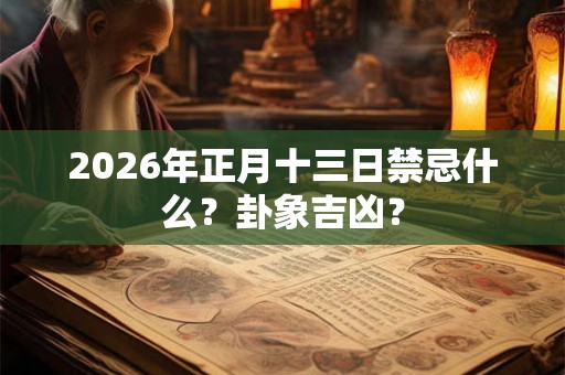 2026年正月十三日禁忌什么？卦象吉凶？