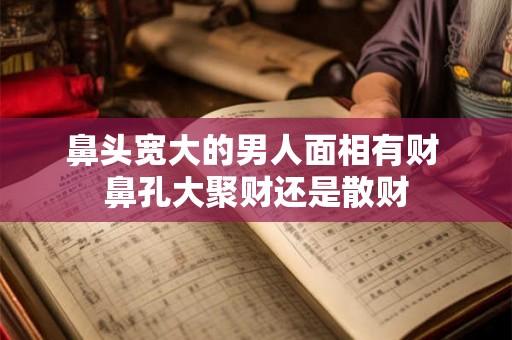 鼻头宽大的男人面相有财 鼻孔大聚财还是散财