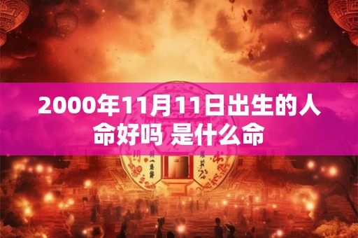 2000年11月11日出生的人命好吗 是什么命