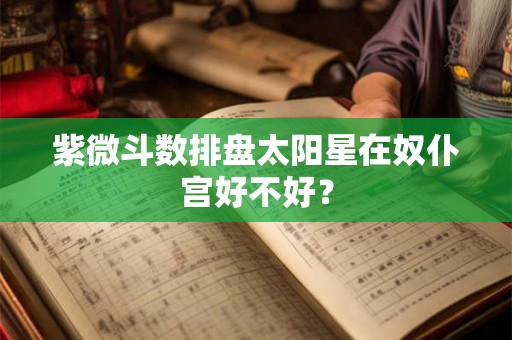紫微斗数排盘太阳星在奴仆宫好不好? 紫微斗数排盘太阳星在奴仆宫好不好?