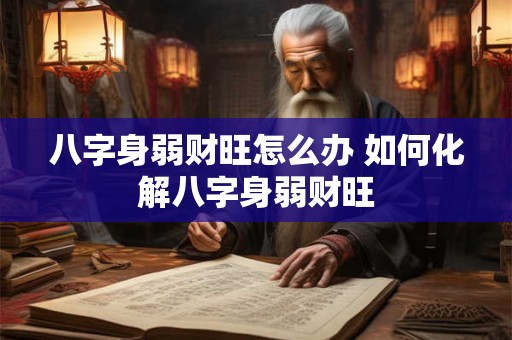 八字身弱财旺怎么办 如何化解八字身弱财旺