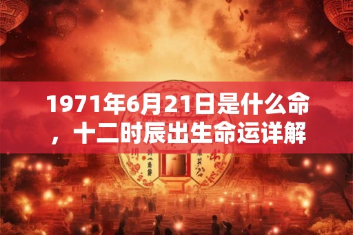 1971年6月21日是什么命，十二时辰出生命运详解