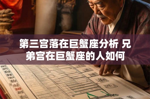 第三宫落在巨蟹座分析 兄弟宫在巨蟹座的人如何