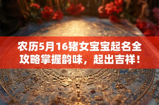 农历5月16猪女宝宝起名全攻略掌握韵味，起出吉祥！