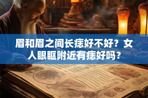 眉和眉之间长痣好不好？女人眼眶附近有痣好吗？