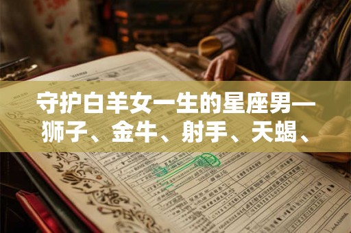 守护白羊女一生的星座男—狮子、金牛、射手、天蝎、天秤！
