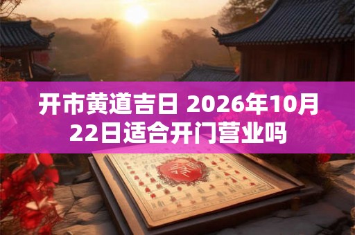 开市黄道吉日 2026年10月22日适合开门营业吗