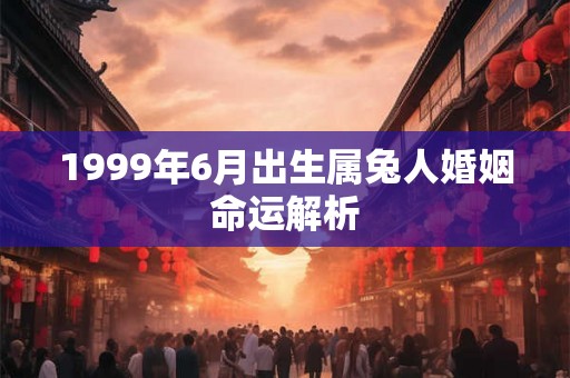1999年6月出生属兔人婚姻命运解析 1999年6月出生属兔人婚姻命运解析