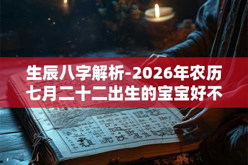 生辰八字解析-2026年农历七月二十二出生的宝宝好不好 生辰八字解析-2026年农历七月二十二出生的宝宝好不好