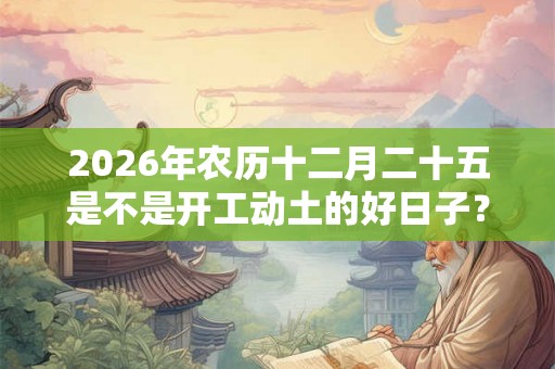 2026年农历十二月二十五是不是开工动土的好日子？