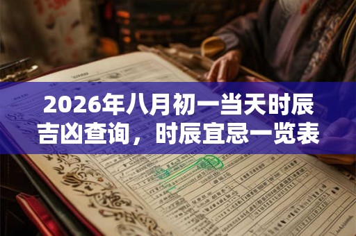 2026年八月初一当天时辰吉凶查询，时辰宜忌一览表