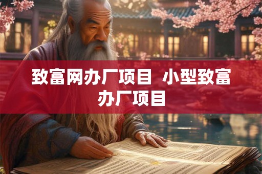 致富网办厂项目  小型致富办厂项目