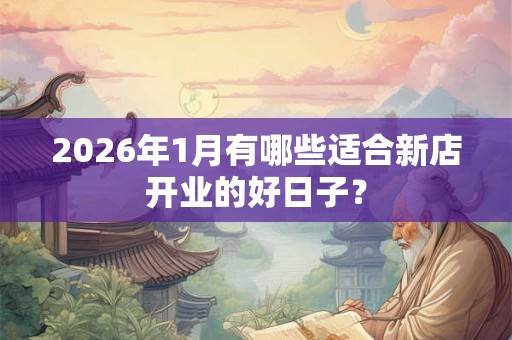 2026年1月有哪些适合新店开业的好日子？