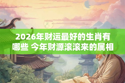 2026年财运最好的生肖有哪些 今年财源滚滚来的属相 2026年财运最好的生肖有哪些 今年财源滚滚来的属相