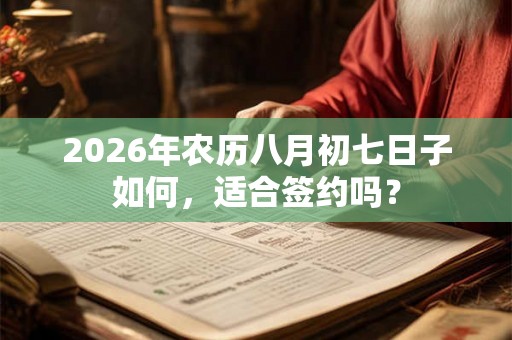 2026年农历八月初七日子如何，适合签约吗？