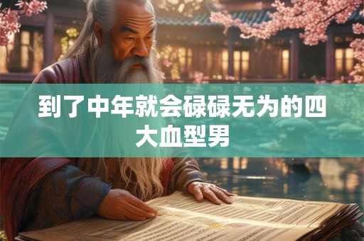 到了中年就会碌碌无为的四大血型男 到了中年就会碌碌无为的四大血型男
