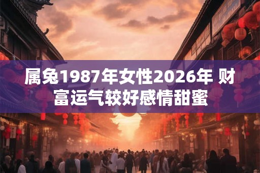 属兔1987年女性2026年 财富运气较好感情甜蜜 属兔1987年女性2026年 财富运气较好感情甜蜜