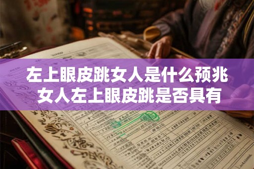 左上眼皮跳女人是什么预兆 女人左上眼皮跳是否具有某种预兆意义