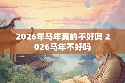 2026年马年真的不好吗 2026马年不好吗