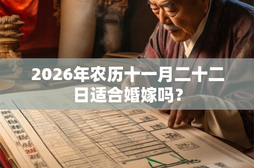2026年农历十一月二十二日适合婚嫁吗？