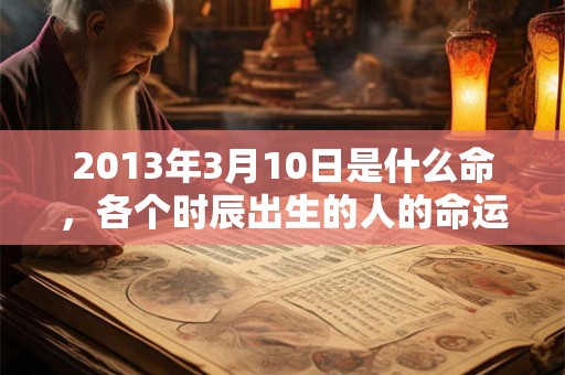 2013年3月10日是什么命，各个时辰出生的人的命运