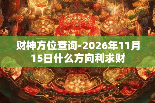 财神方位查询-2026年11月15日什么方向利求财