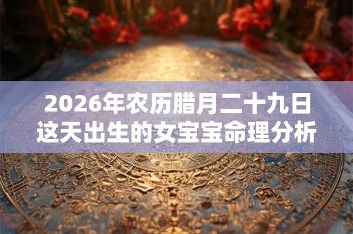 2026年农历腊月二十九日这天出生的女宝宝命理分析