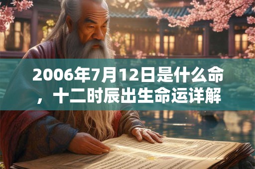 2006年7月12日是什么命,十二时辰出生命运详解 2006年7月12日是什么命,十二时辰出生命运详解