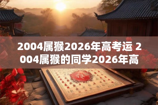 2004属猴2026年高考运 2004属猴的同学2026年高考运如何