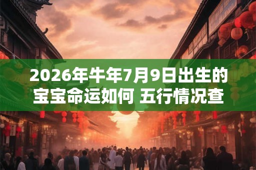 2026年牛年7月9日出生的宝宝命运如何 五行情况查询