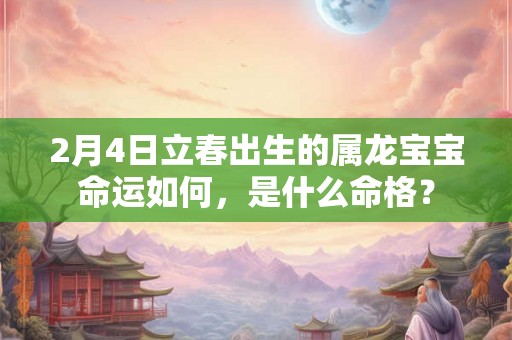 2月4日立春出生的属龙宝宝命运如何,是什么命格? 2月4日立春出生的属龙宝宝命运如何,是什么命格?