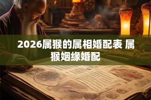 2026属猴的属相婚配表 属猴姻缘婚配