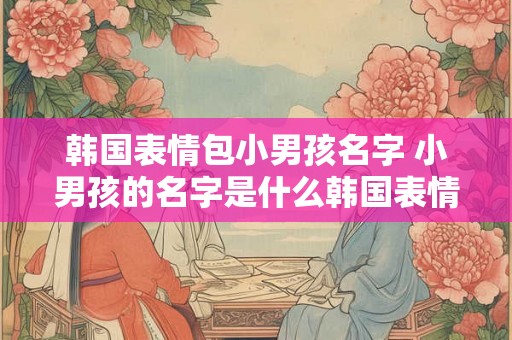 韩国表情包小男孩名字 小男孩的名字是什么韩国表情包