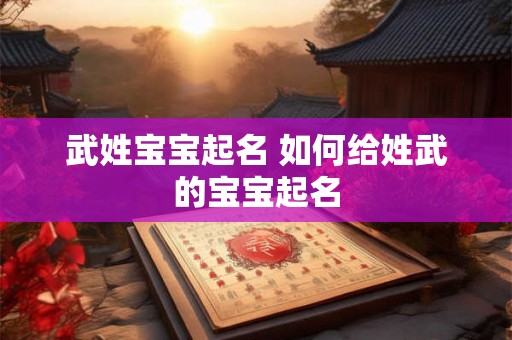 武姓宝宝起名 如何给姓武的宝宝起名