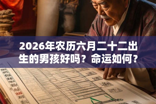 2026年农历六月二十二出生的男孩好吗？命运如何？