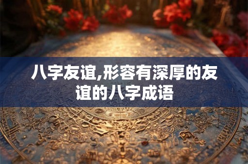 八字友谊,形容有深厚的友谊的八字成语