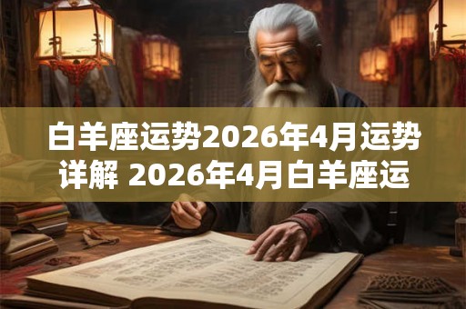 白羊座运势2026年4月运势详解 2026年4月白羊座运势如何