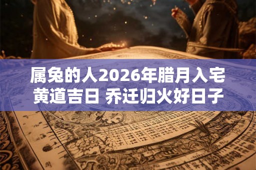 属兔的人2026年腊月入宅黄道吉日 乔迁归火好日子