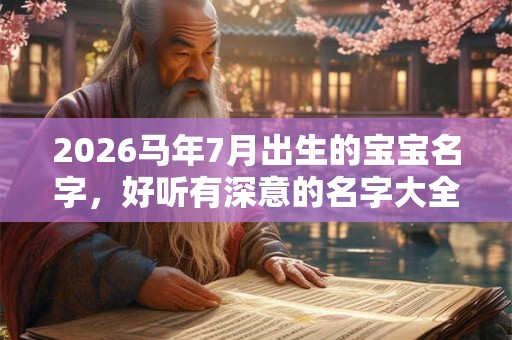 2026马年7月出生的宝宝名字，好听有深意的名字大全！