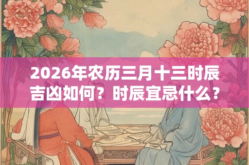 2026年农历三月十三时辰吉凶如何？时辰宜忌什么？