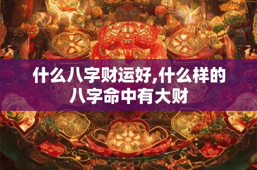什么八字财运好,什么样的八字命中有大财