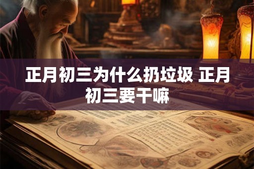 正月初三为什么扔垃圾 正月初三要干嘛